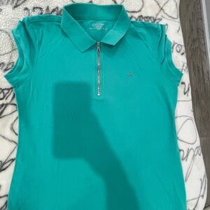 Calvin Klein Women's Teal Polo Top